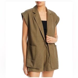 Avec Les Filles Olive Sleeveless Vest Set